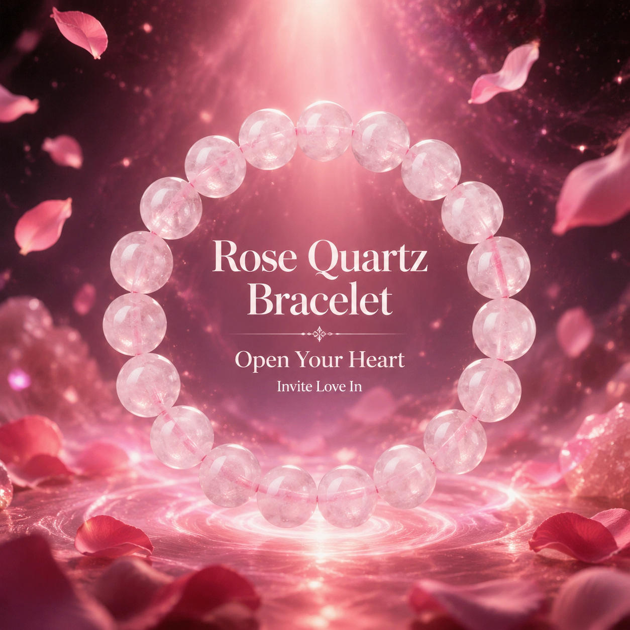 Rose Quartz Crystal Bracelet | Natural Pink Healing Stone | Self-Love · Romance · Emotional Healing | Heart Chakra Gemstone Jewelry