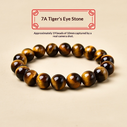 Tiger Eye Bracelet | Natural Crystal Bracelet | Confidence, Focus & Protection Energy | Aura & Bloom