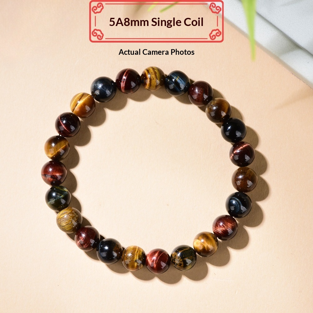 Rainbow Tiger's Eye Bracelet |  Rare Multi-Color Chatoyant Crystal |  Transformation · Luck · Creative Energy |  Unique Collector's Gemstone Jewelry