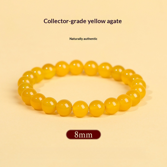 Yellow Agate Bracelet |  Natural Golden Crystal Bracelet |  Abundance · Confidence · Solar Energy |  Wealth Attraction Healing Gemstone