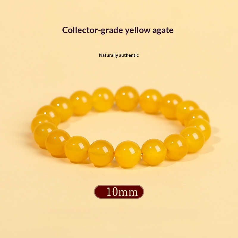 Yellow Agate Bracelet |  Natural Golden Crystal Bracelet |  Abundance · Confidence · Solar Energy |  Wealth Attraction Healing Gemstone
