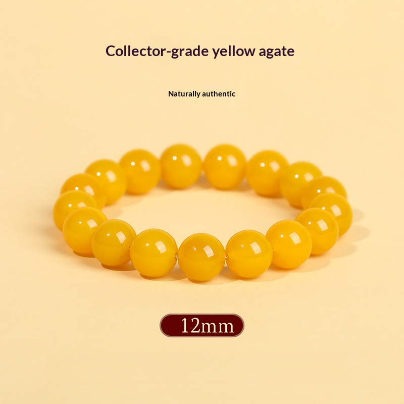 Yellow Agate Bracelet |  Natural Golden Crystal Bracelet |  Abundance · Confidence · Solar Energy |  Wealth Attraction Healing Gemstone