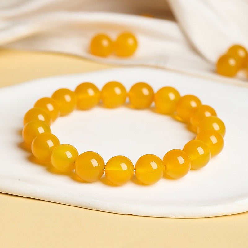 Yellow Agate Bracelet |  Natural Golden Crystal Bracelet |  Abundance · Confidence · Solar Energy |  Wealth Attraction Healing Gemstone