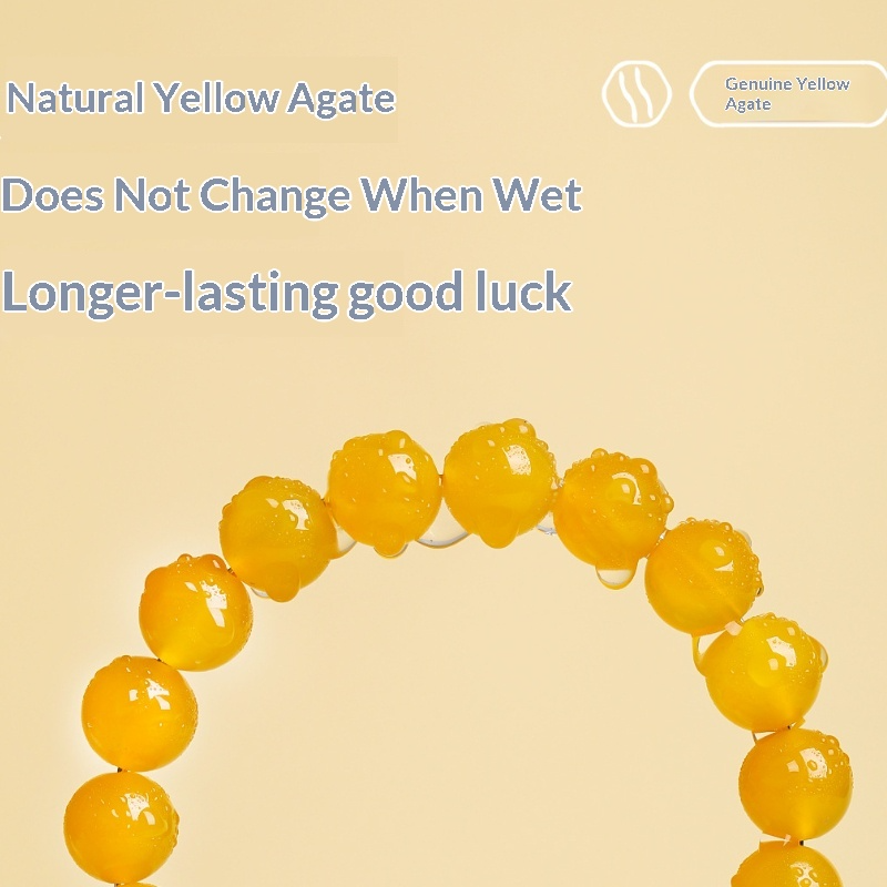 Yellow Agate Bracelet |  Natural Golden Crystal Bracelet |  Abundance · Confidence · Solar Energy |  Wealth Attraction Healing Gemstone