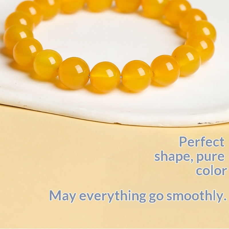 Yellow Agate Bracelet |  Natural Golden Crystal Bracelet |  Abundance · Confidence · Solar Energy |  Wealth Attraction Healing Gemstone