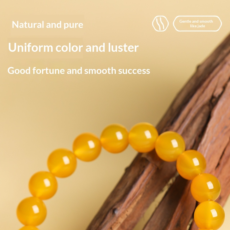 Yellow Agate Bracelet |  Natural Golden Crystal Bracelet |  Abundance · Confidence · Solar Energy |  Wealth Attraction Healing Gemstone