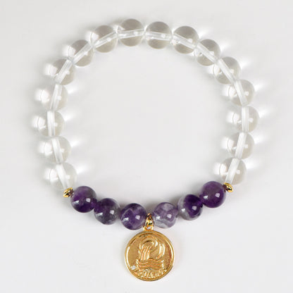 Aries Zodiac Bracelet | Natural Crystal Bracelet | Strength, Luck & Balance | Aura & Bloom