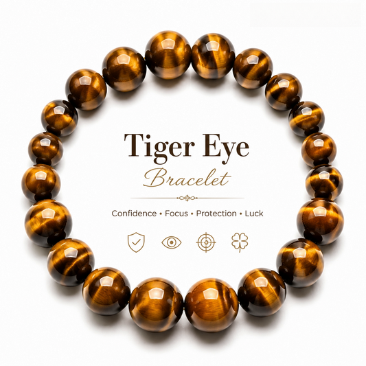 Tiger's Eye Crystal Bracelet |  Natural Healing Gemstone Bracelet |  Confidence · Courage · Protection |  Good Luck Jewelry for Men & Women
