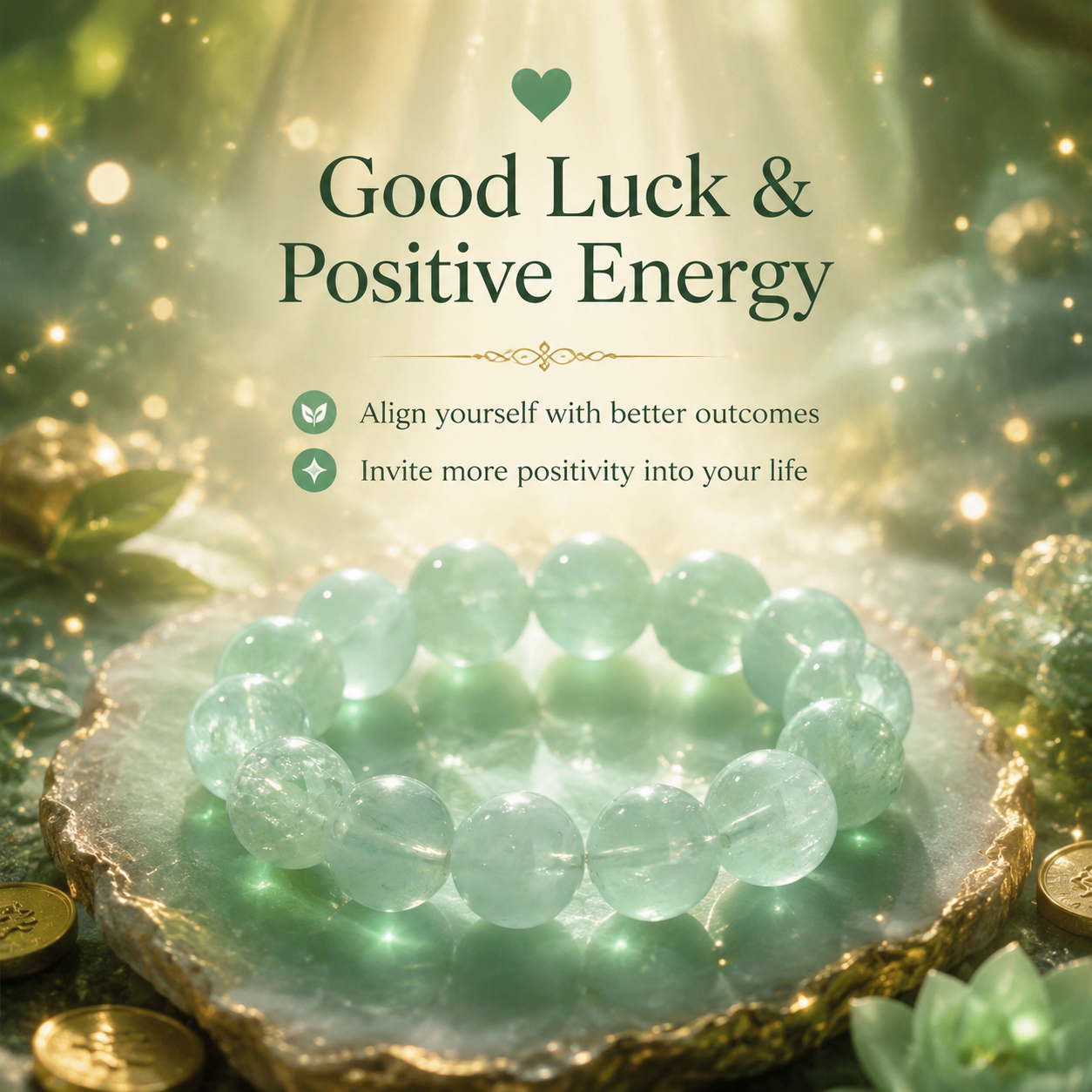Mint Green Fluorite Bracelet |  7A Natural Crystal Bracelet |  Good Luck · Mental Clarity · Positive Energy |  Rare Healing Gemstone Jewelry