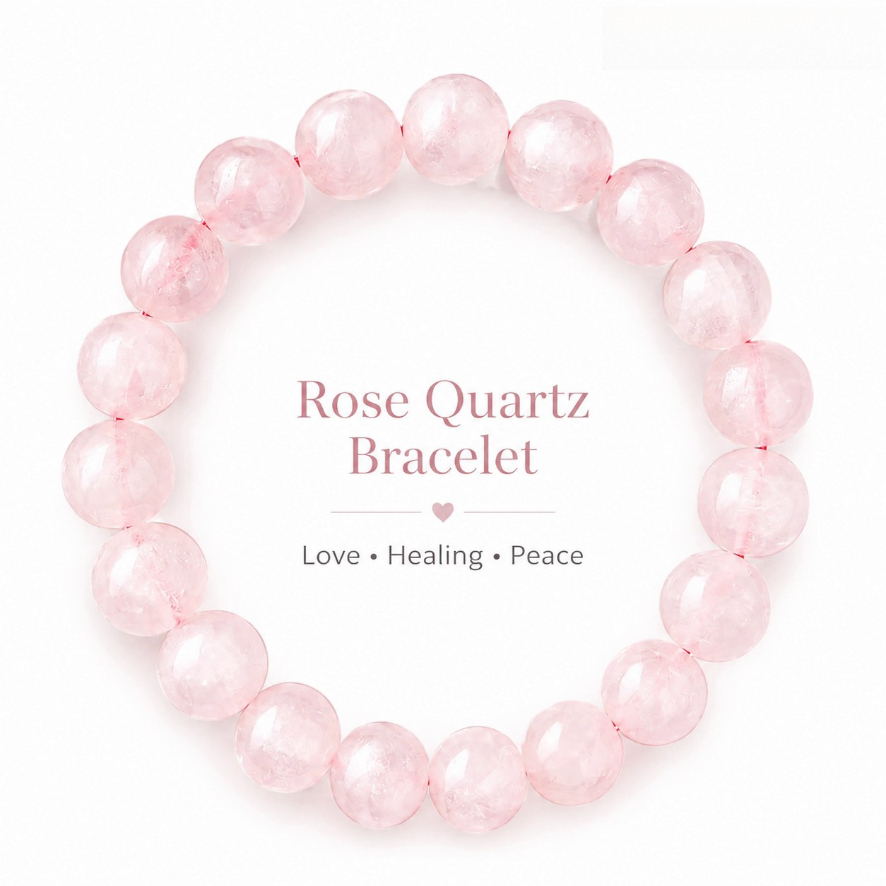 Rose Quartz Crystal Bracelet |  Natural Pink Healing Stone |  Self-Love · Romance · Emotional Healing |  Heart Chakra Gemstone Jewelry