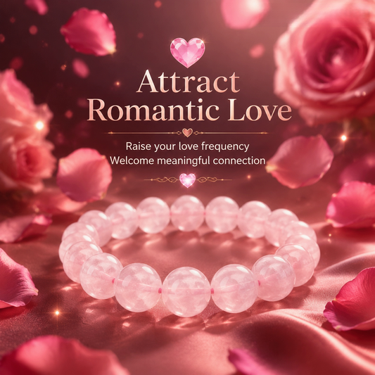 Rose Quartz Crystal Bracelet |  Natural Pink Healing Stone |  Self-Love · Romance · Emotional Healing |  Heart Chakra Gemstone Jewelry