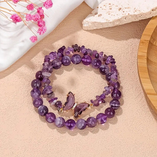 Amethyst Healing Crystal Bracelet Anxiety Relief · Better Sleep · Gift Box