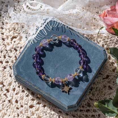 Amethyst Star Wish Bracelet | Natural Crystal Bracelet | Calm & Positive Energy