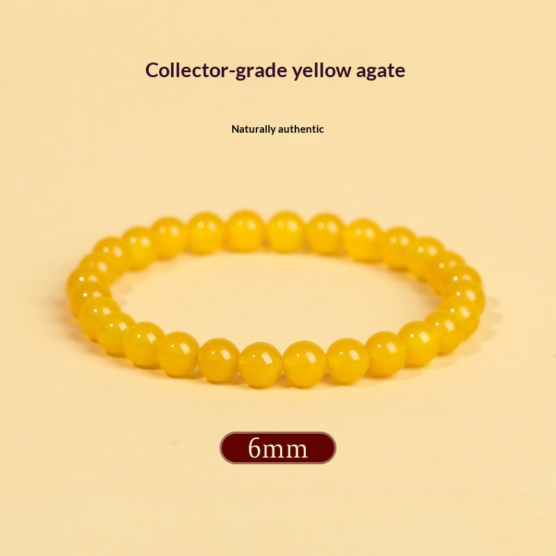 Yellow Agate Bracelet |  Natural Golden Crystal Bracelet |  Abundance · Confidence · Solar Energy |  Wealth Attraction Healing Gemstone