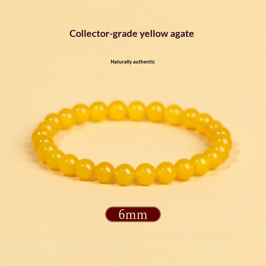 Yellow Agate Bracelet |  Natural Golden Crystal Bracelet |  Abundance · Confidence · Solar Energy |  Wealth Attraction Healing Gemstone