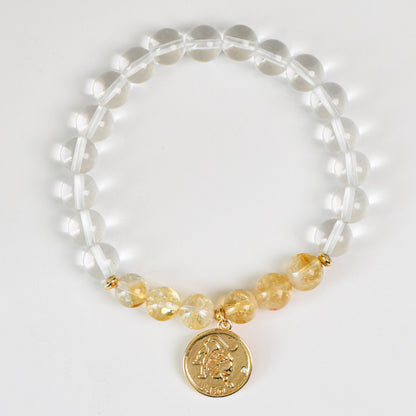 Aries Zodiac Bracelet | Natural Crystal Bracelet | Strength, Luck & Balance | Aura & Bloom