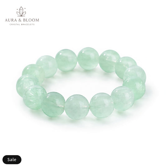 Mint Green Fluorite Bracelet | Natural Crystal Bracelet | Luck, Clarity & Calmness | Aura & Bloom